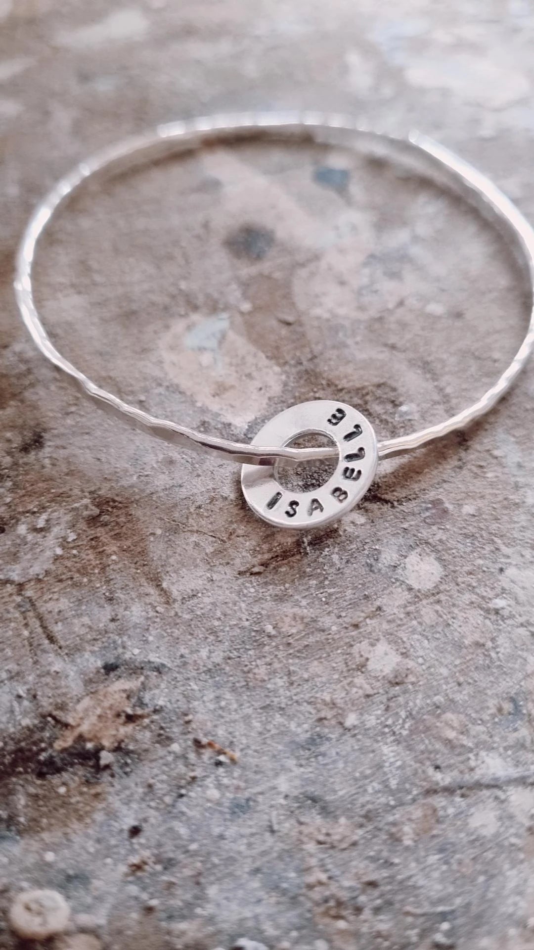 Silver Washer Name Bangle