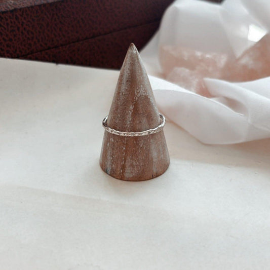 Silver Textured Stacking Ring