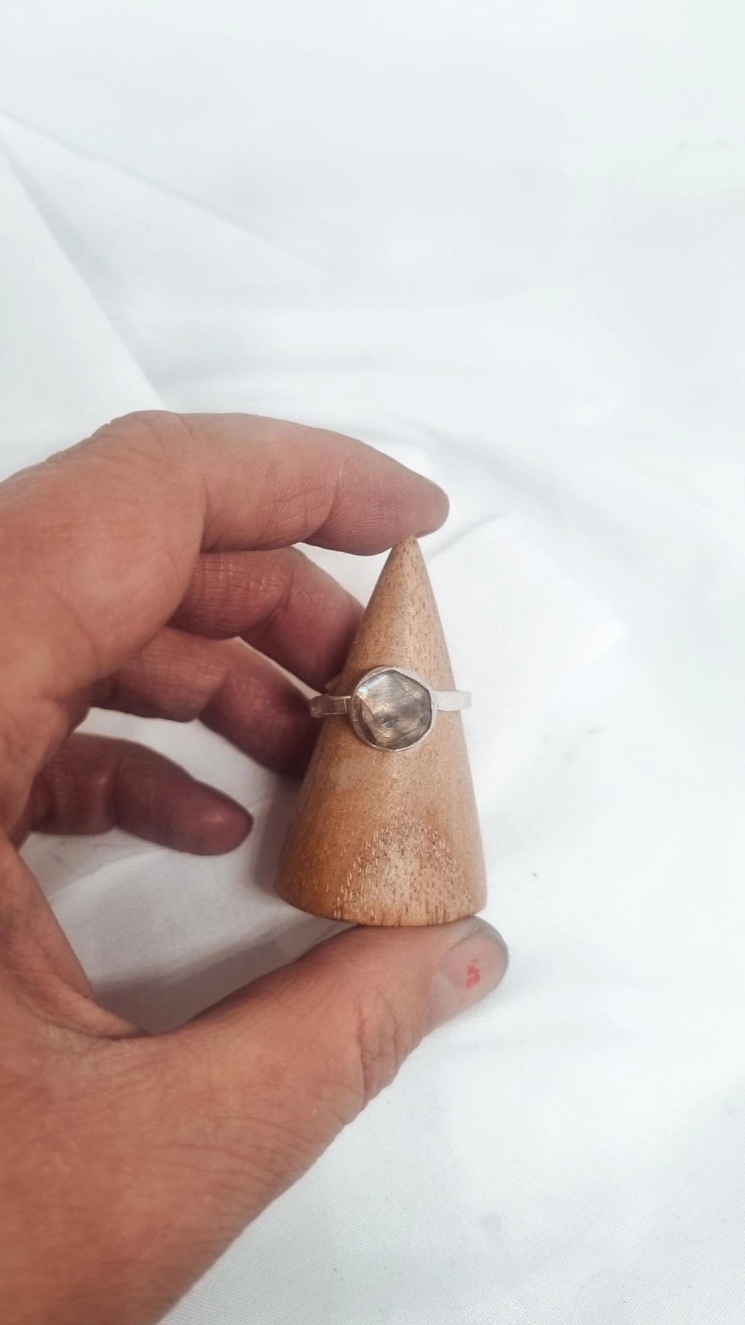 Labradorite Rose Cut Silver Ring