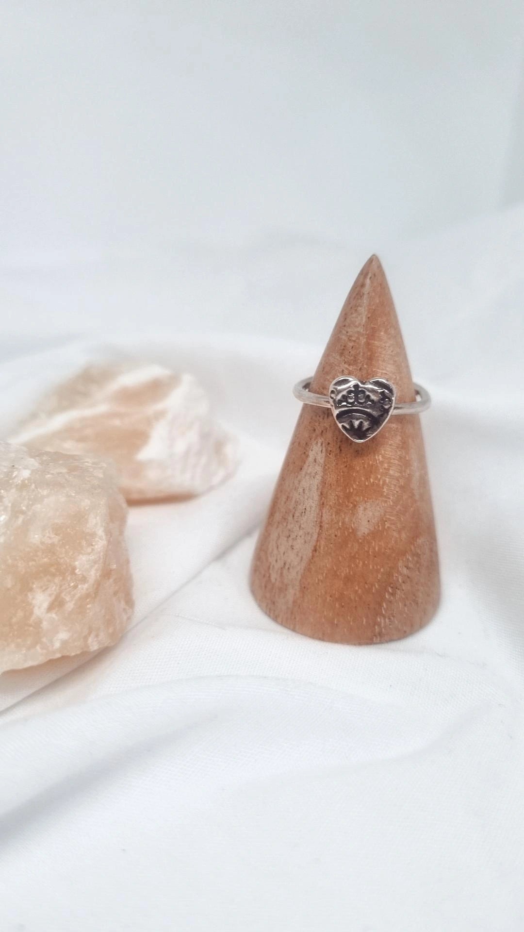 Printed Heart Silver Ring