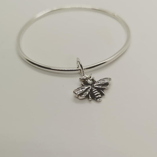 Silver Bee Bangle