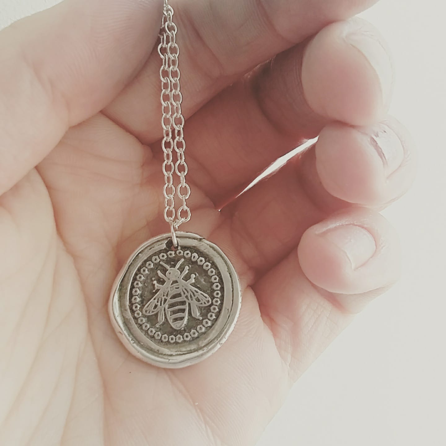 Wax Seal Silver Necklace