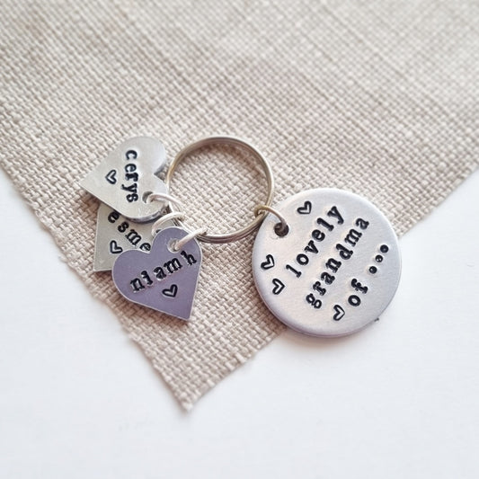 Personalied Keyring with Heart Tags