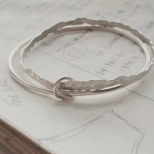 925 Silver Double Bangle